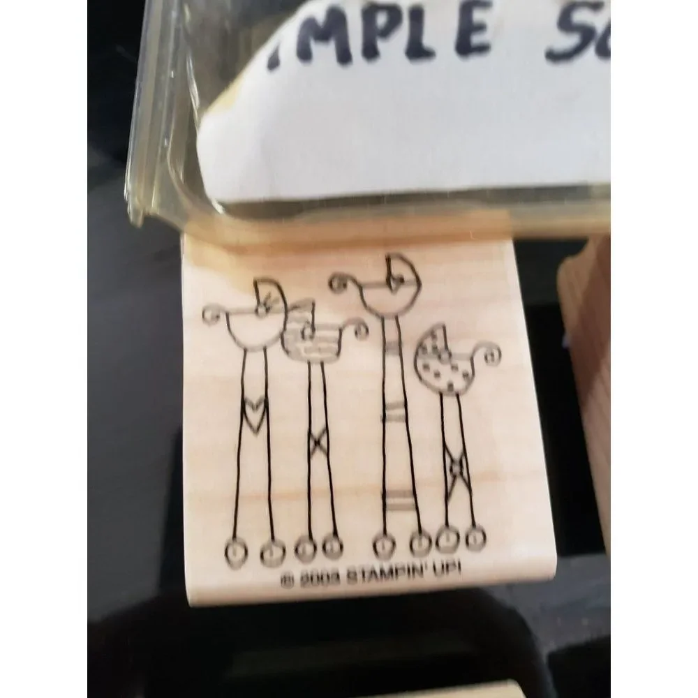 Stampin Up‎ Simple Somethings 4 wood mount stamps 2003 unused
